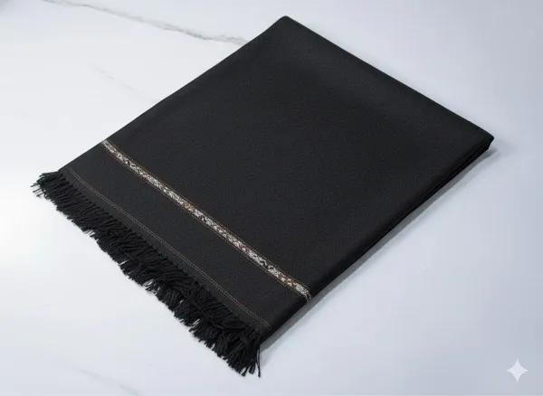 Premium Black Wool Shawl for Men