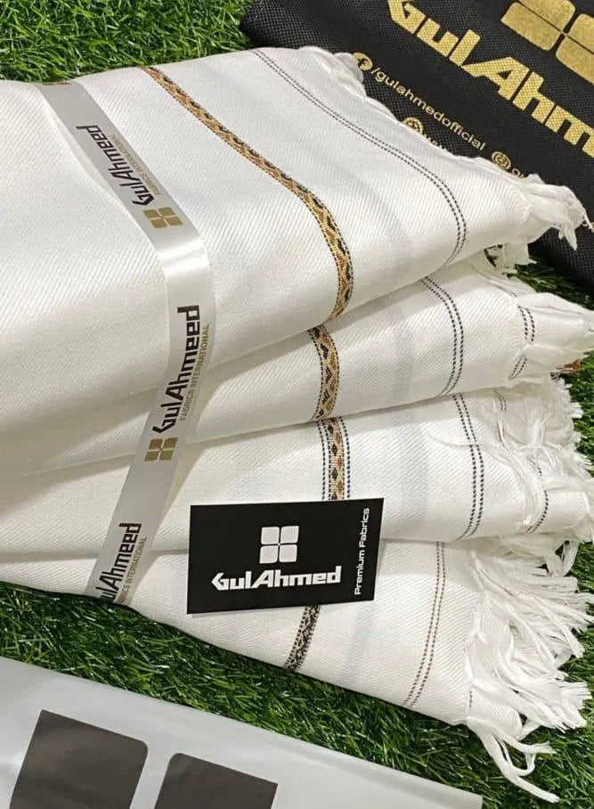 Classic White Wool Shawl for Men