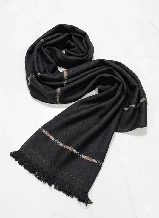 Premium Black Wool Shawl for Men