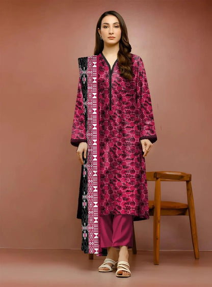 3 Pcs Women's Unstitched Printed Suit